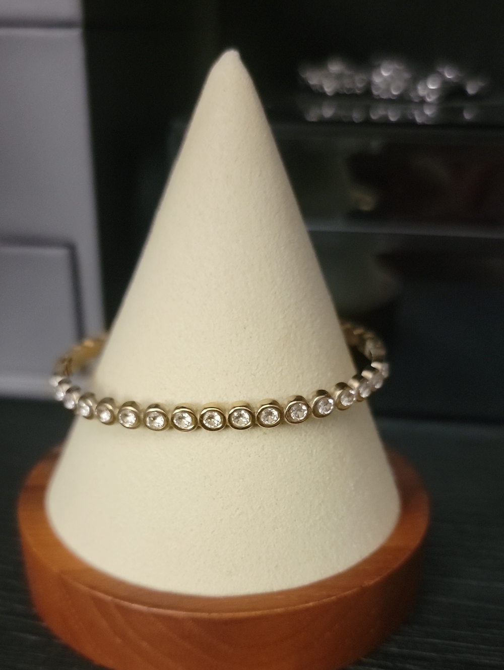 Gold Crystal Bezel-Set Women's Jewelry